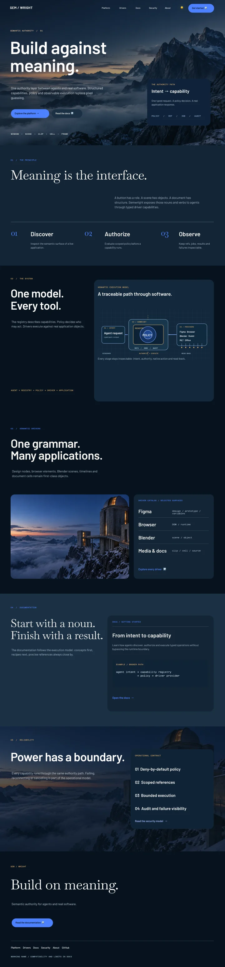 Full real export of the Figma Editorial Atlas dark home design.